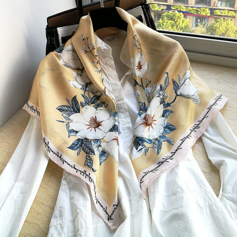 

KMS Silk women's wild spring and autumn square scarf square scarf 90*90CM/20G