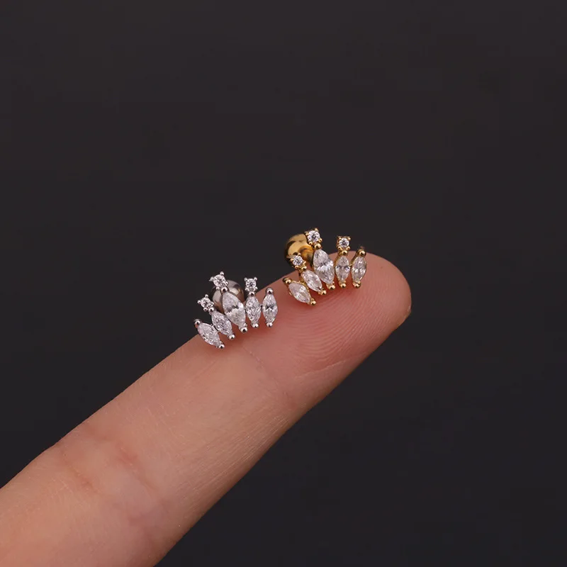 1PCS 16G Snake Ear Tragus Cartilage Piercing Crystal Key Conch Lobe Earring Barbell Piercing Orelha Ear Stud Helix Sexy Jewelry - Image 4