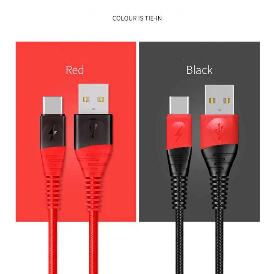 Кабель usb type-C для Xiaomi Redmi Note 7 mi9, кабель USB C для samsung S9 S10 Plus, провод для быстрой зарядки, USB-C, шнур для зарядки мобильного телефона