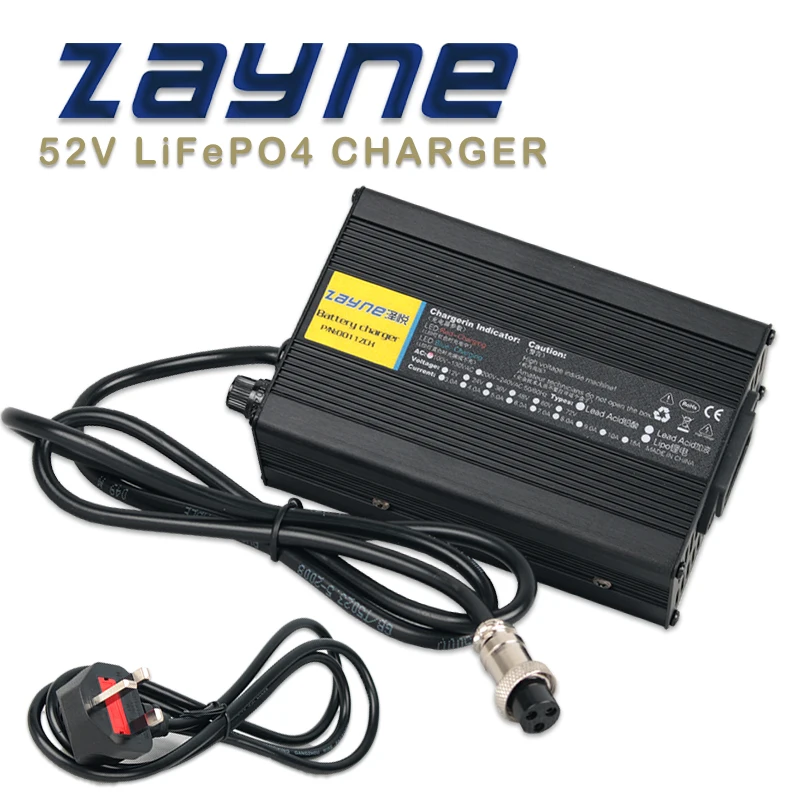 ZAYNE 58.4V5A LiFePO4 зарядное устройство 16S 51 2 V ~ 52V 48V электрический велосипед ребёнка