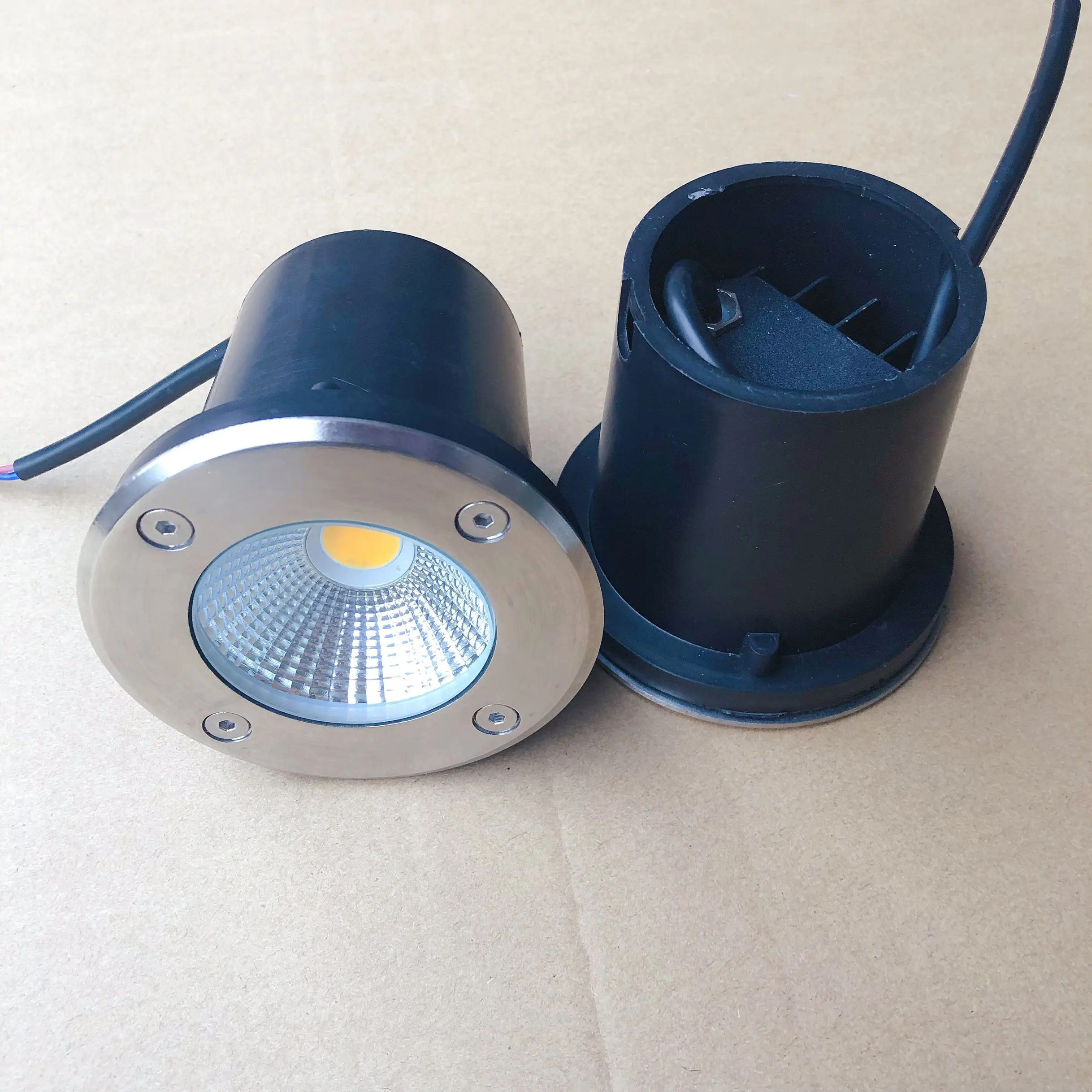 

AC85-265V DC12V 15W COB LED Underground Light Warm Cool White Dimmable LED Inground Lamps Round Spotlight for Garden Yard Road