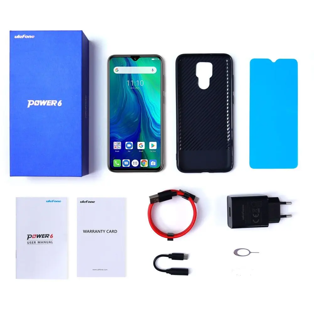 Смартфон Ulefone power 6, Android 9,0 Helio P35, четыре ядра, 6350 мАч, 6,3 дюйма, 4 ГБ, 64 ГБ, 16 МП, face ID, NFC, 4G, мобильные телефоны по всему миру