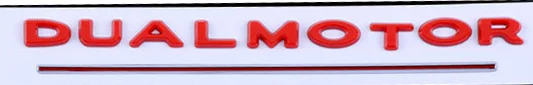 DUAL MOTOR Underlined Letters Emblem for Tesla Model 3 Car Styling Refitting High Performance Trunk Badge Sticker Chrome Black Red
