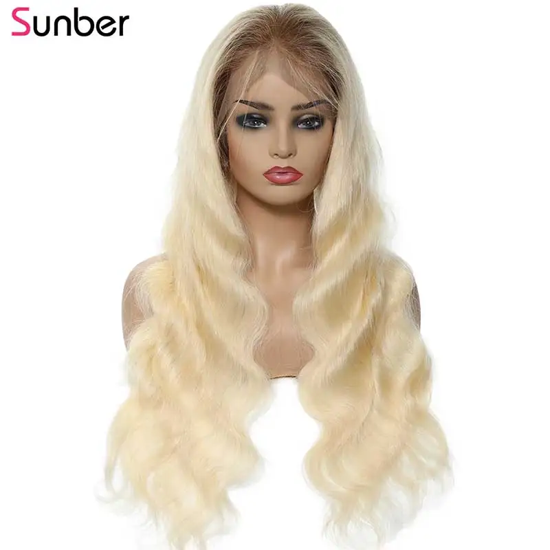 

Sunber Hair T4/613 Body Wave Transparent Lace Frontal Wig For Black Women 13X4/6 150 Density Remy Ombre Blonde Brazilian Wig