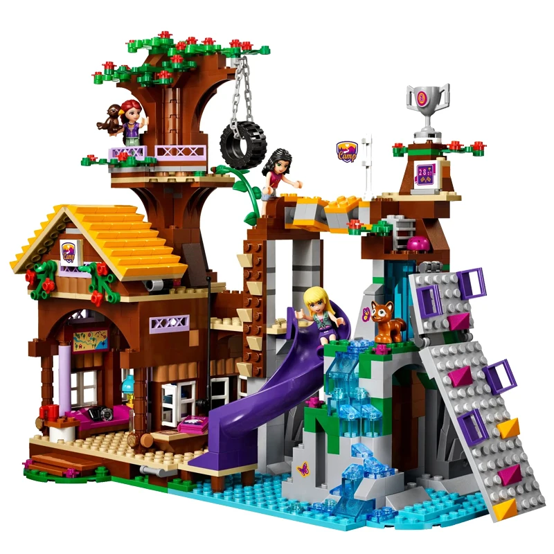 

New Girl Series Toys Adventure Camp Tree House Compatible Legoinglys Friends 41122 Building Blocks Toys for Children Gift