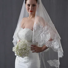 Винтажная кружевная свадебная вуаль для собора, кружевная свадебная вуаль с ресницами на заказ, 2 яруса на заказ