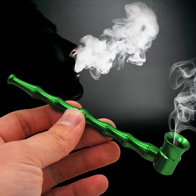 

Small Bamboo Tobacco Stems Metal Smoking Pipes Portable Creative Smoking Pipe Herb Tobacco Pipes Gifts Grinder Smoke
