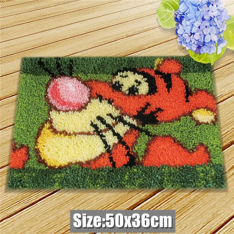 Carpet Embroidery Latch Hook Kit Foamiran Disney Mickey Winnie Undefined Latch Hook Rug Button Pad Package Smyrna Package Carpet 