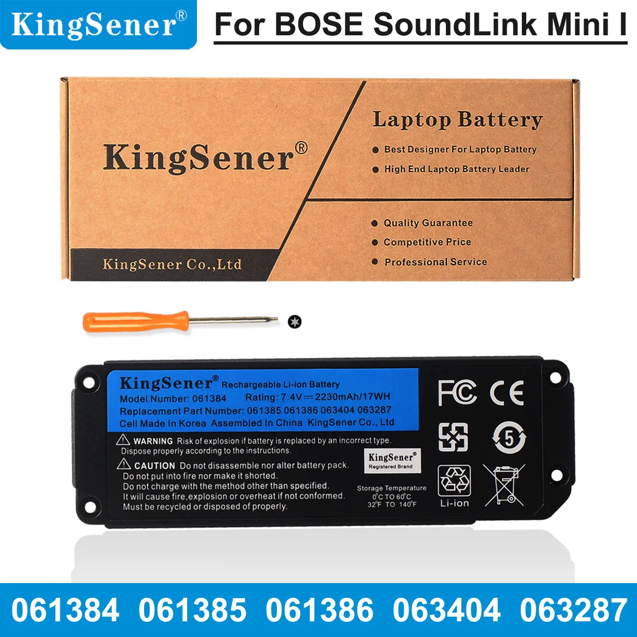 Kingsener 061384 061385 061386 063404 063287 Battery For BOSE SoundLink  Mini I Bluetooth Speaker Rechargeable Battery 7.4V 17WH