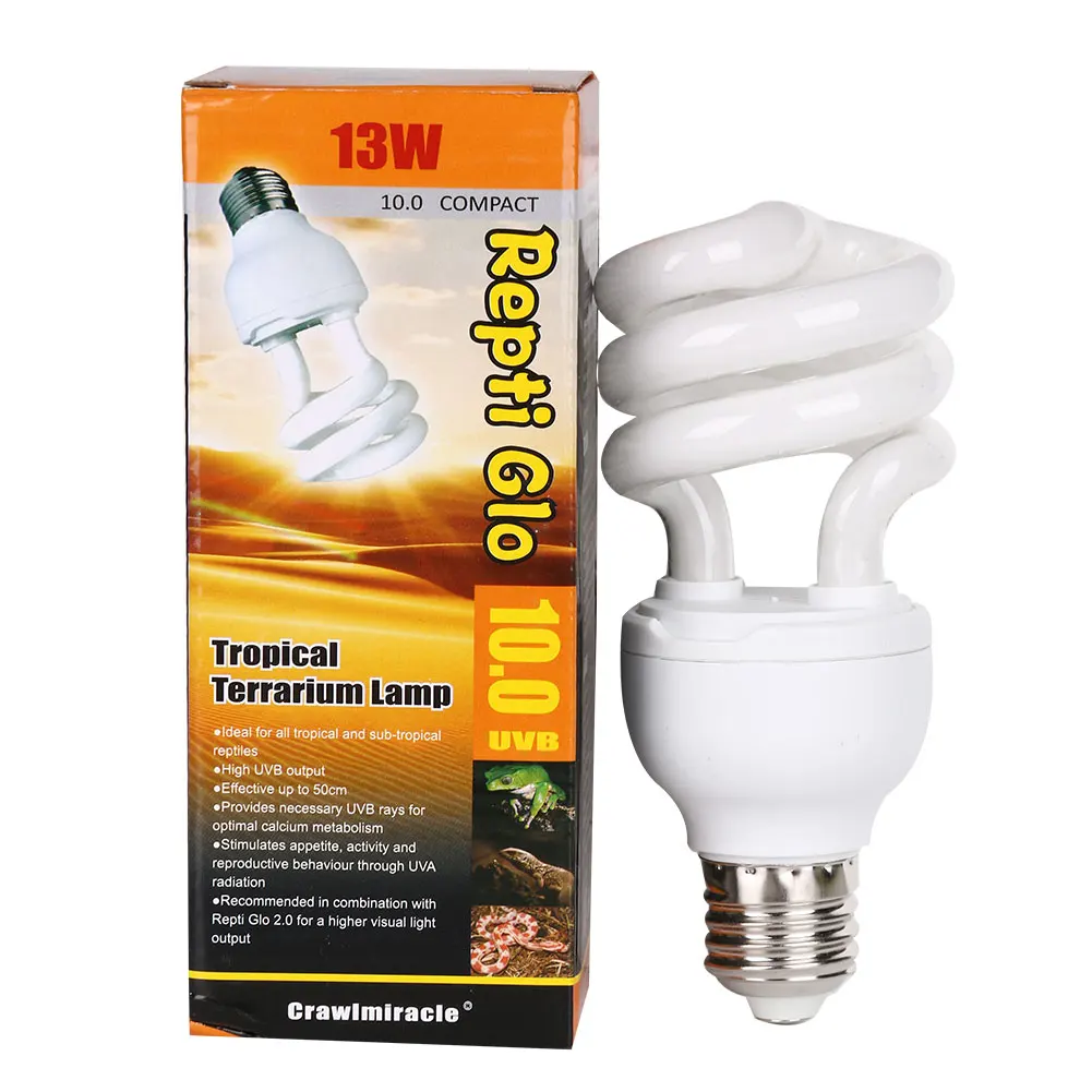 Nueva Venta Well-bombilla de lámpara UV/UVB para reptil, tortuga serpiente, lagarto, ahorro de energía, para desierto, 5,0, 10,0, 13W
