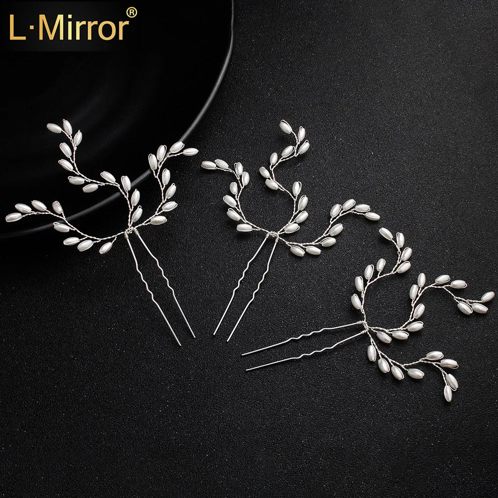 

L.Mirror 3Pcs/Set Handmade Romantic Pearls Small Hair Side Pin