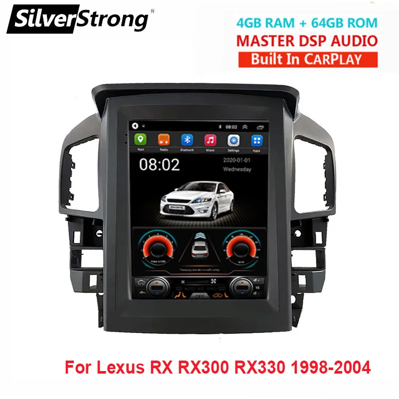Автомобильный радиоприемник в стиле Tesla Android 10 0 для Lexus RX RX300 RX330 RX350 RX400 RX450 1998-2004