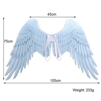 

Non-woven Soft Angel Wings Adult Women Cosplay Costume Black White Angel Wings for Mardi Gras Halloween new