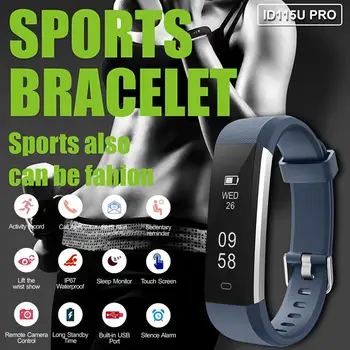 

ID115U PRO Smart Bracelet USB Charge IP67 Sleep/Sports Step Monitoring Wristband Waterproof Bluetooth BLE4.0 Smart Watch
