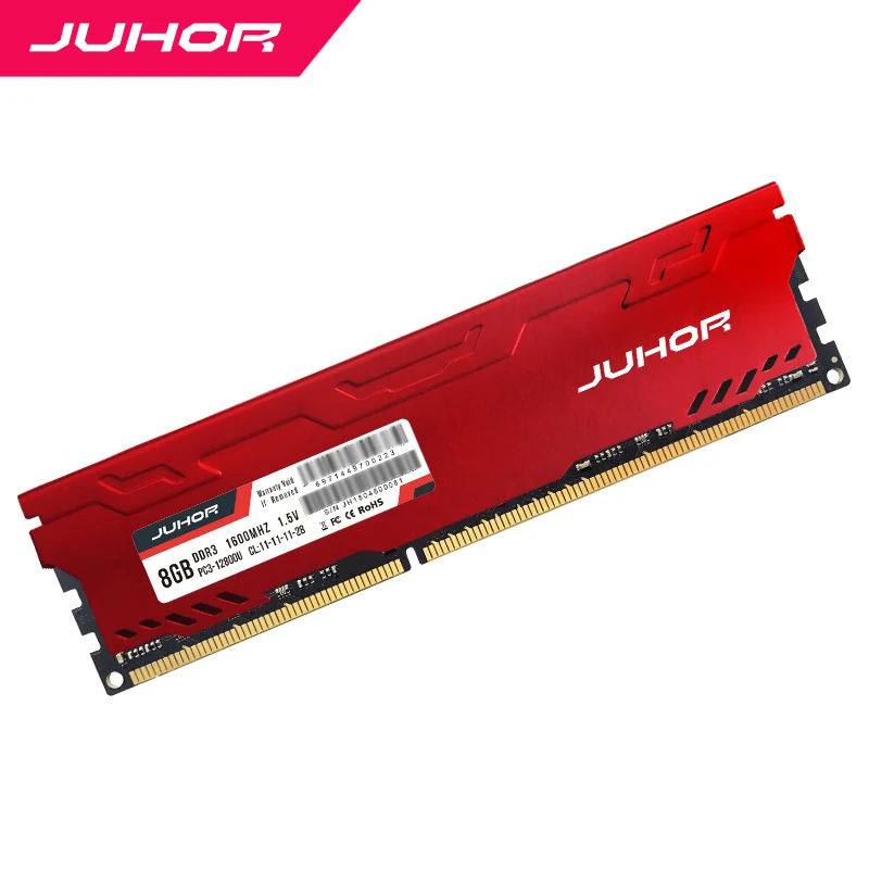 Kopen JUHOR ddr3 in RAMS 4gb 8gb Desktop Geheugen met Warmte udimm 1333mhz 1600mhz PC RAM 1.5V Nieuwe dimm Schip memoria ram