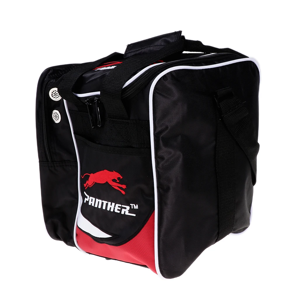 Portable Bowling Ball Storage Case Ball Carrier Bag Single Ball Tote Bag Pocket with Base with Two Side Pockets