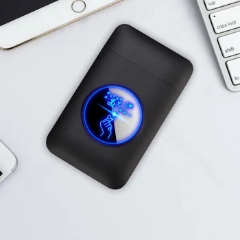 

USB lighter and cigarette box case Creative Graphic display USB charging Windproof flameless Electronic Cigarette lighter