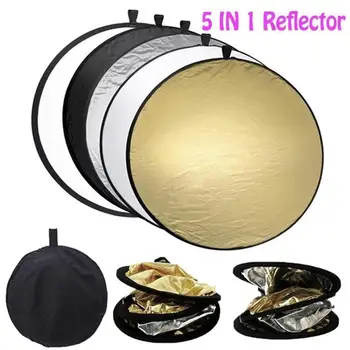 

30cm 11.8 inch Mini Photo Light Reflector 5 in 1 Collapsible Light Round Photography Reflector for Studio Multi Photo Disc
