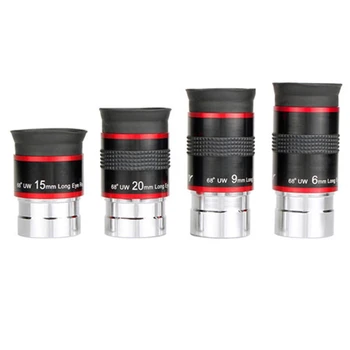 

4Pcs/Set Eyepiece Kit 1.25 Inch 68 Degree Ultra Wide Angle 6/9/15/20mm for Astronomical Telescope Monocular