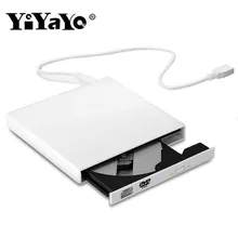 YiYaYo Внешний оптический привод DVD rom CD RW USB 2,0 CD/DVD плеер комбо ридер запись портативный для ноутбука компьютер Windows7/8