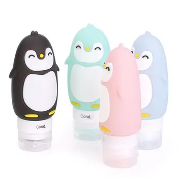 

Cute Cartoon Penguin Portable Silicone Travel Bottles Reusable Container Refillable Bottle for Shampoo Conditioner Liquid Lotion
