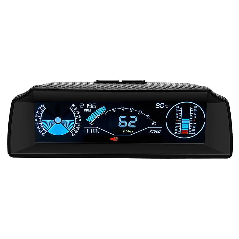 Бортовой компьютер X60 HUD OBD2 четкий измеритель наклона спидометр компас кодовый