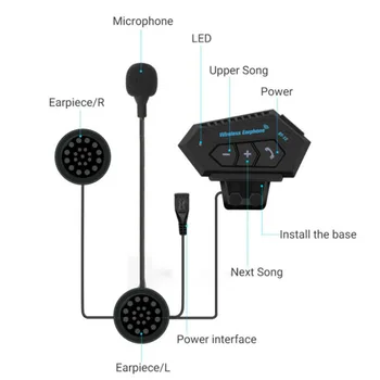 

Motorcycle Helmet Headset Wireless Bluetooth Headphone Speaker Hands-Free BT-12
