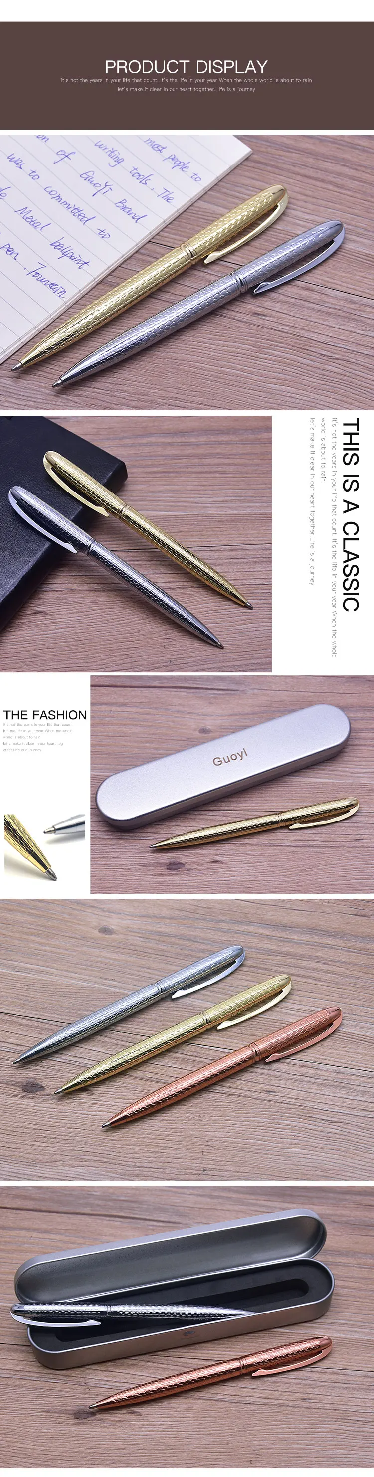Guoyi A219 Новая Металлическая вращающаяся Шариковая ручка для школы, учебы, офиса, канцелярские принадлежности, роскошные подарочные ручки, ручка для деловых подписей