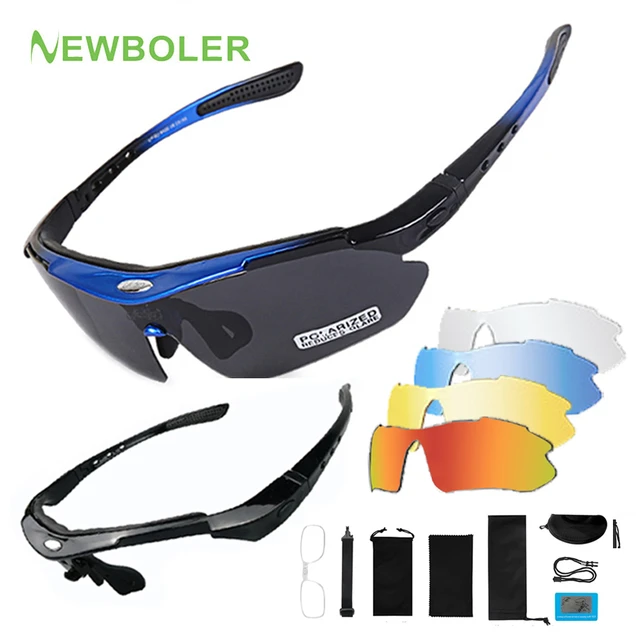 NEWBOLER 2 Frame Polarized Cycling Sun Glasses Outdoor Sports Bicycle  Glasses Men Women Bike Sunglasses Goggles
