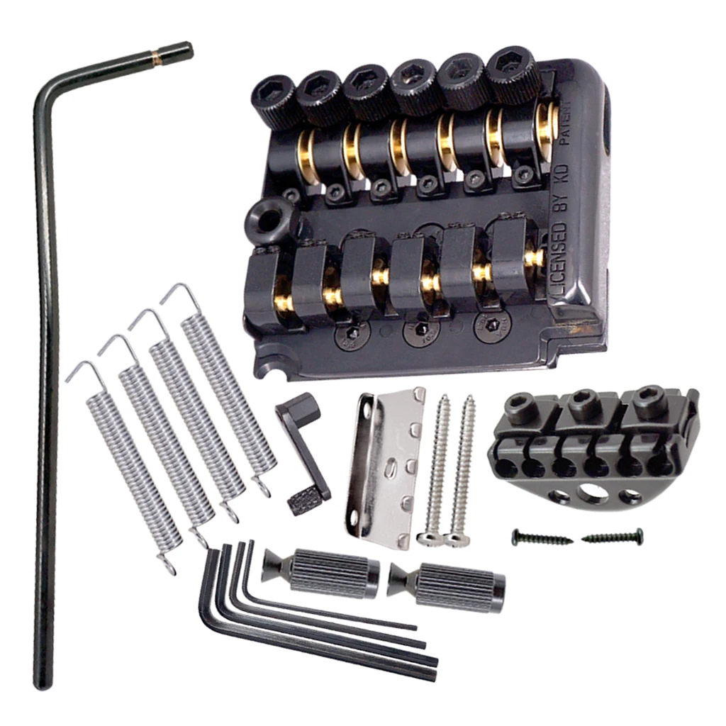 Set of 6 String Guitar Tremolo Bridge Tailpiece for Headless Electric Guitar Parts