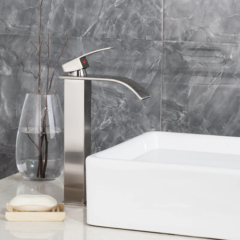 8256B-3 Хромированные смесители для ванной комнаты rubinetto bagno, кран для раковины, бронзовый кран для раковины, смеситель для горячей и холодной воды, смесители для водопада, краны на бортике - Цвет: 8256B-3