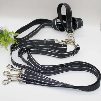 

Heavy-duty 3 Way Dog Leash Reflective Triple Dog Walking Lead Leash with Strong Handle
