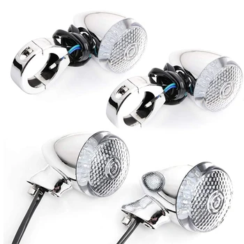 

39mm (1.54 Inch) Motorcycle LED Turn Signal Lights Fork Clamp Front Light for Honda Yamaha Kawasaki Sportster 1200 883