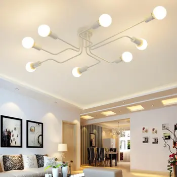 

Modern Nordic Multiple Rod Iron Ceiling Lights Chandelier Plafonniers Vintage Iron Led Ceiling Lamp Home Lighting Fixture Decor