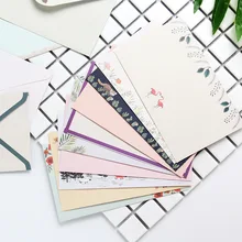 

6pcs A5 Letter Writing Paper+3pcs Letter Paper Envelope Set Lovely Flower Line Page Literary Style Stationery Paper Letter Paper