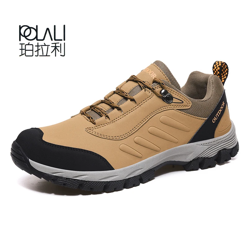 POLALI/Большие размеры 49; Мужская обувь для пеших прогулок; нескользящие кроссовки; спортивная обувь для горного туризма; туристическая обувь коричневого цвета