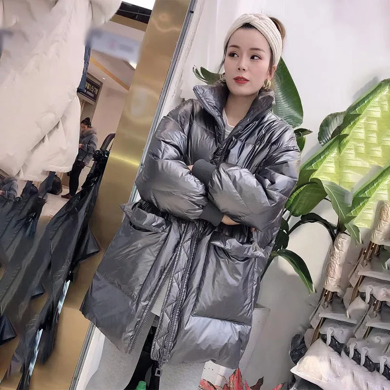 Oversized Shiny Metal Thick Women Down Coat Stand