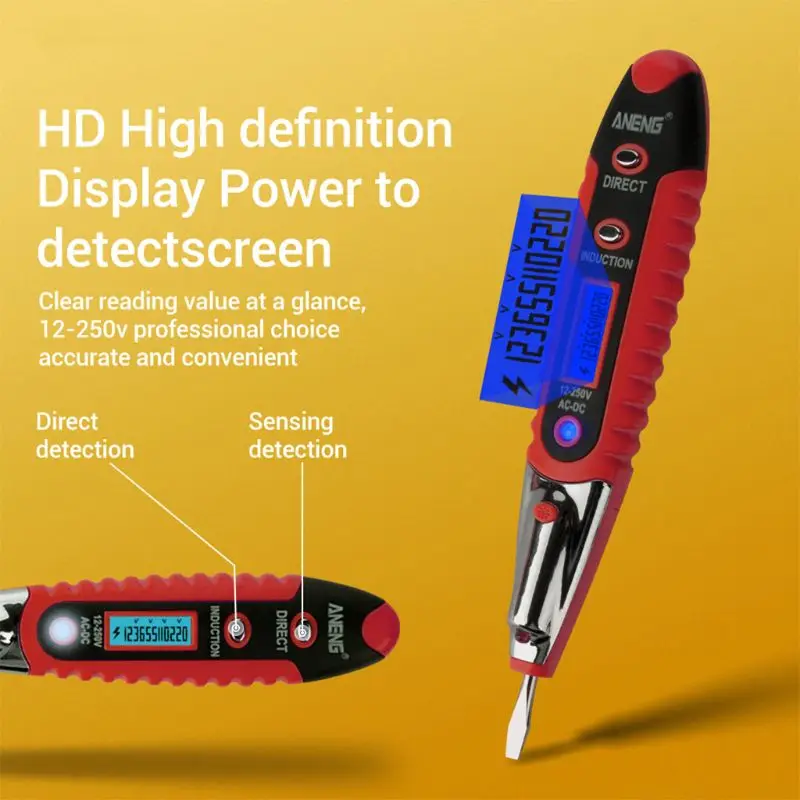 Контактный тестер ручка 12-250 В детекторы напряжения переменного тока тест er метр вольт ток Электрический тест карандаш