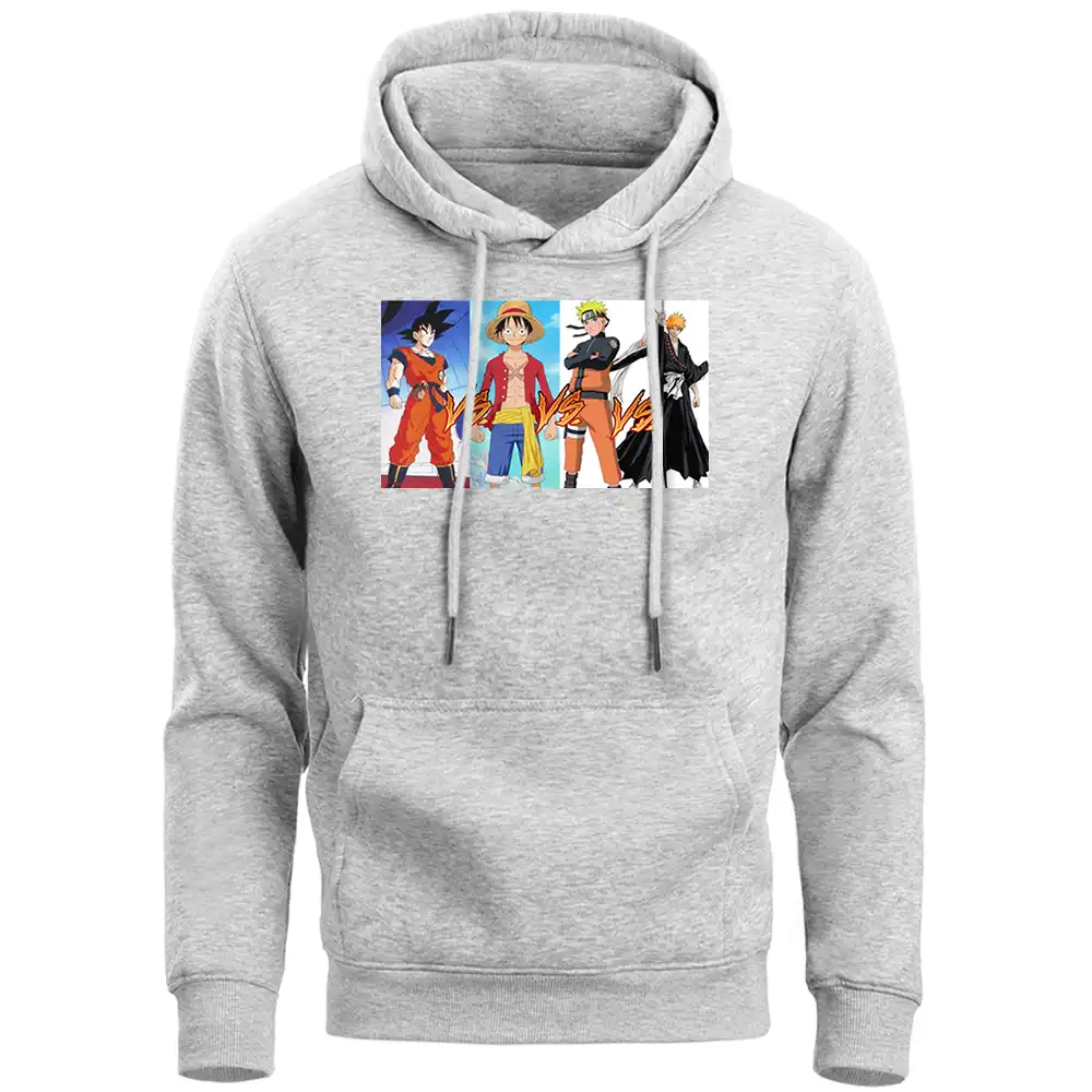 One Piece Vs Dragon Ball Vs Naruto Vs Bleach Anime Hoodies Sweatshirts Men 19 Winter Warm Fleece Hoody Japanese Streetwear Hoodies Sweatshirts Aliexpress