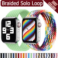 Aliexpress - Braided Solo Loop Nylon fabric Strap For Apple Watch band 44mm 40mm 38mm 42mm Elastic Bracelet for iWatch Series 6 SE 5 4 3