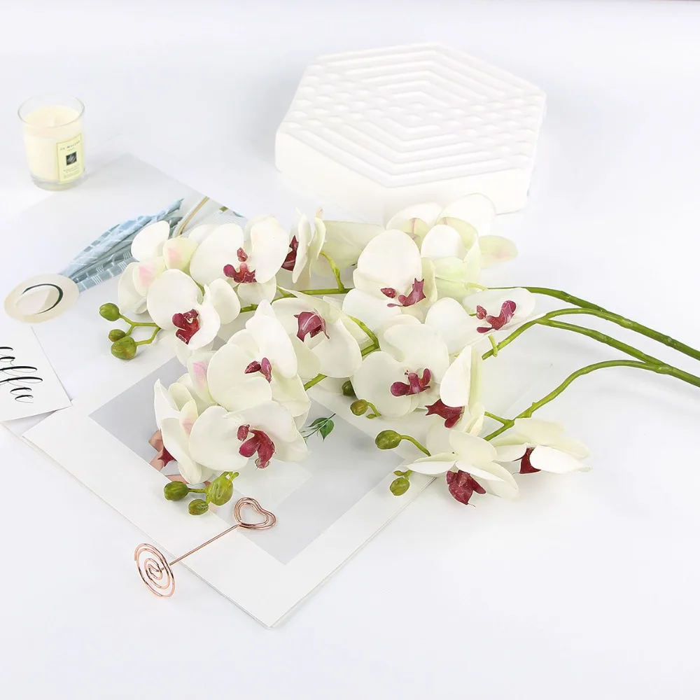 silk orchids artificial orchid fake orchid stem table centerpiece kitchen home decor (7)