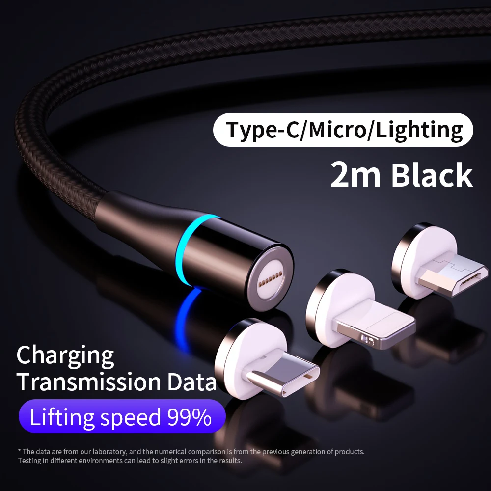TEAEGG Магнитный Micro USB кабель для передачи данных для iPhone для Xiaomi для быстрой зарядки и передачи данных провод шнур магнит Зарядное устройство Тип usb C кабель для мобильного телефона - Цвет: 2H3