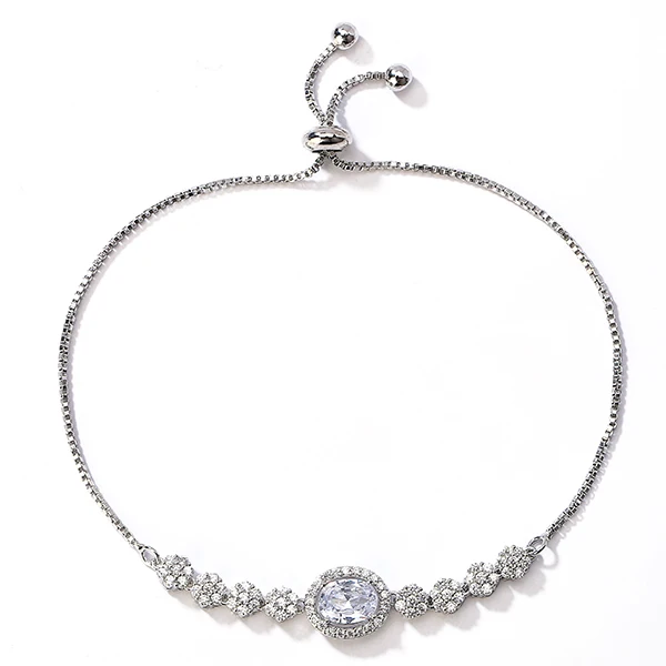 white gold Браслет NANKIYA, винтажные трендовые элегантные браслеты для женщин, для свадебной вечеринки, высокое качество, циркониевые подарочные браслеты, Mujer SL1255 Pulsera - Окраска металла: white gold