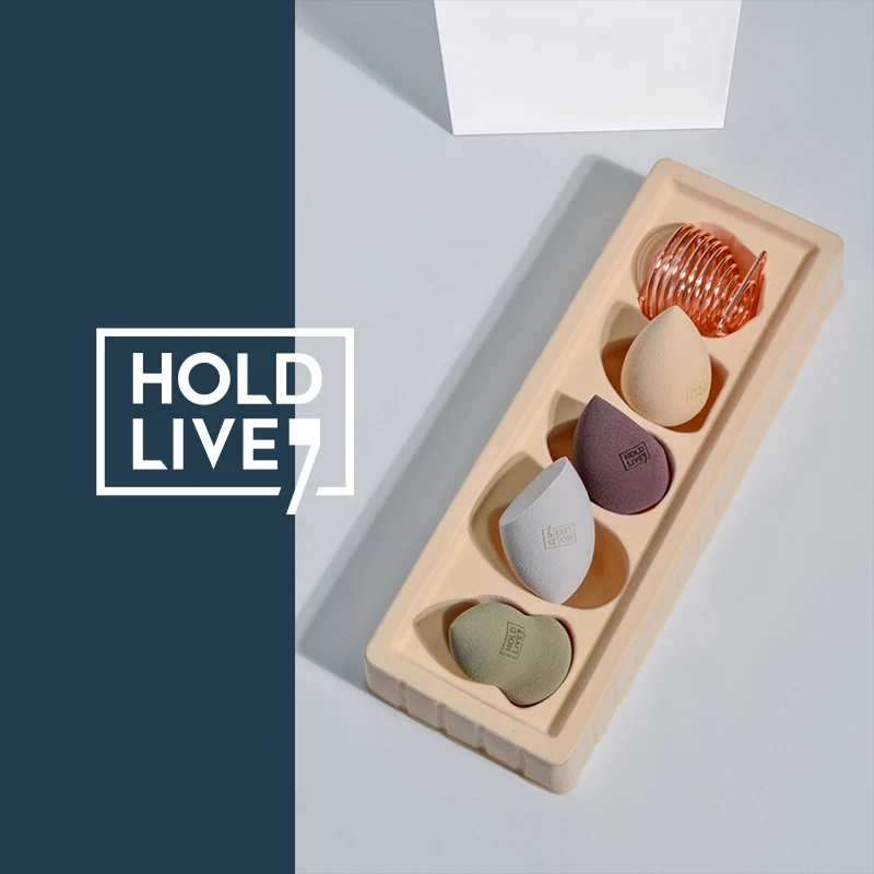 

Hold Live 4pcs/set Cosmetic Puff Makeup Sponge Blending Face Liquid Foundation Cream MakeUp 4shape Powder Puff With Puff Holder