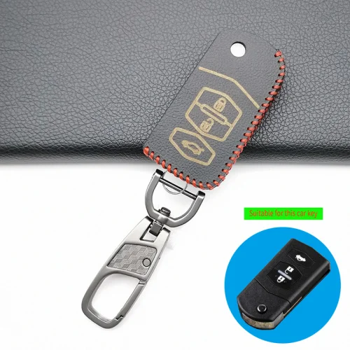 Fold 3 button Для Mazda Atenza Axela 6 CX-5 CX-7 CX7 CX-9/CX9 MX5- Высокое качество кожаный чехол для автомобильных ключей, крышка Защитная, крышка - Название цвета: Fold 3 button