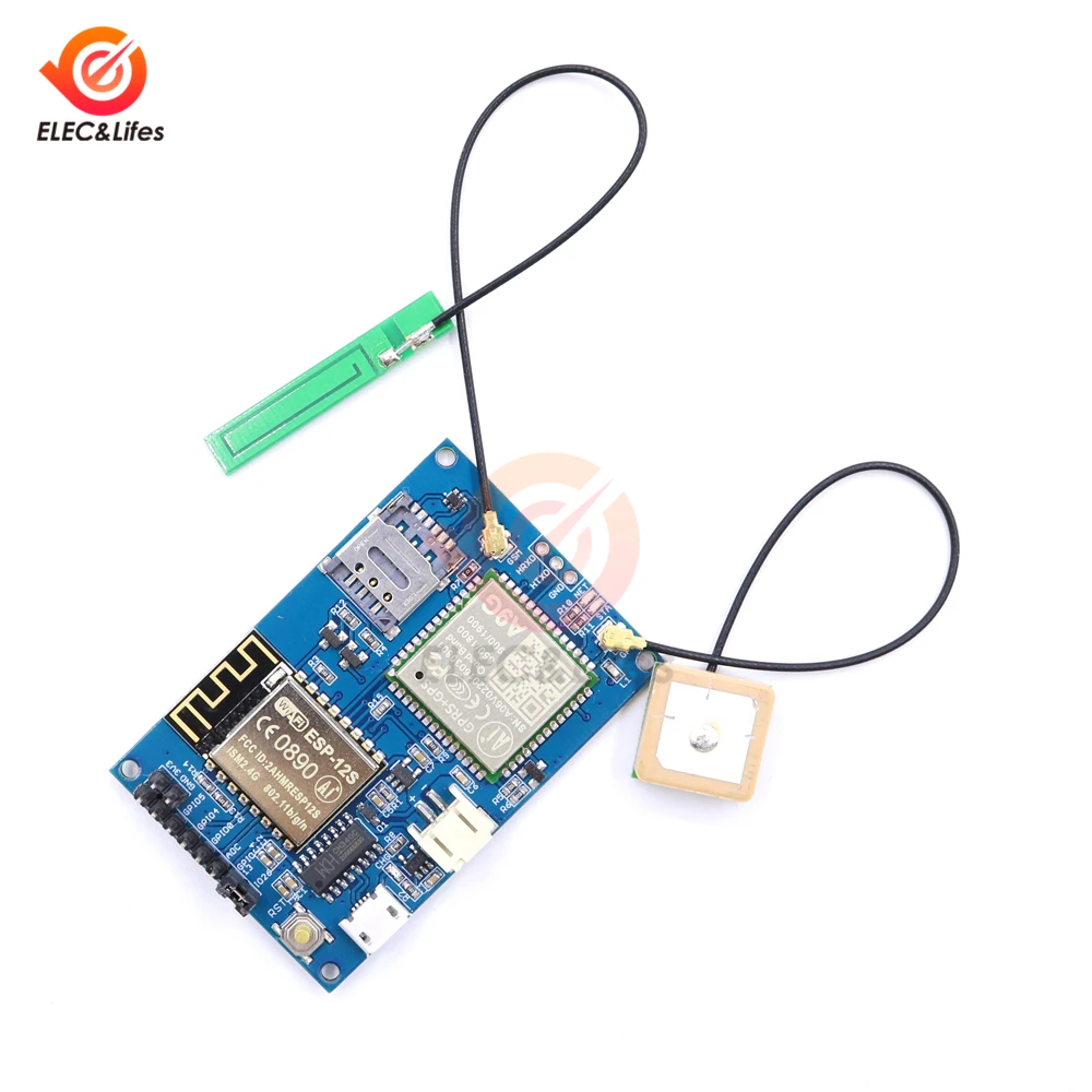 Gprs + Gps Placa de Desenvolvimento Wi-fi + Celular + Gps Quad-band Gsm Iot V1.0 Node Módulo 850 900 1800 1900mhz Esp8266 Esp-12s a9 – A9g