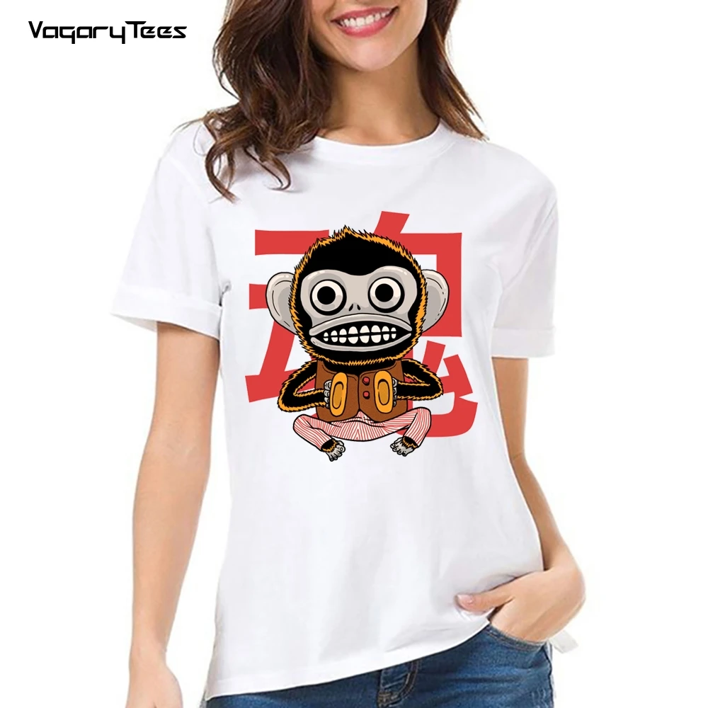 

New summer Woman T-Shirts Women's T Shirt Ghost Monkey Painting Art Classic Tshirts for Girls Harajuku Streetwear tops