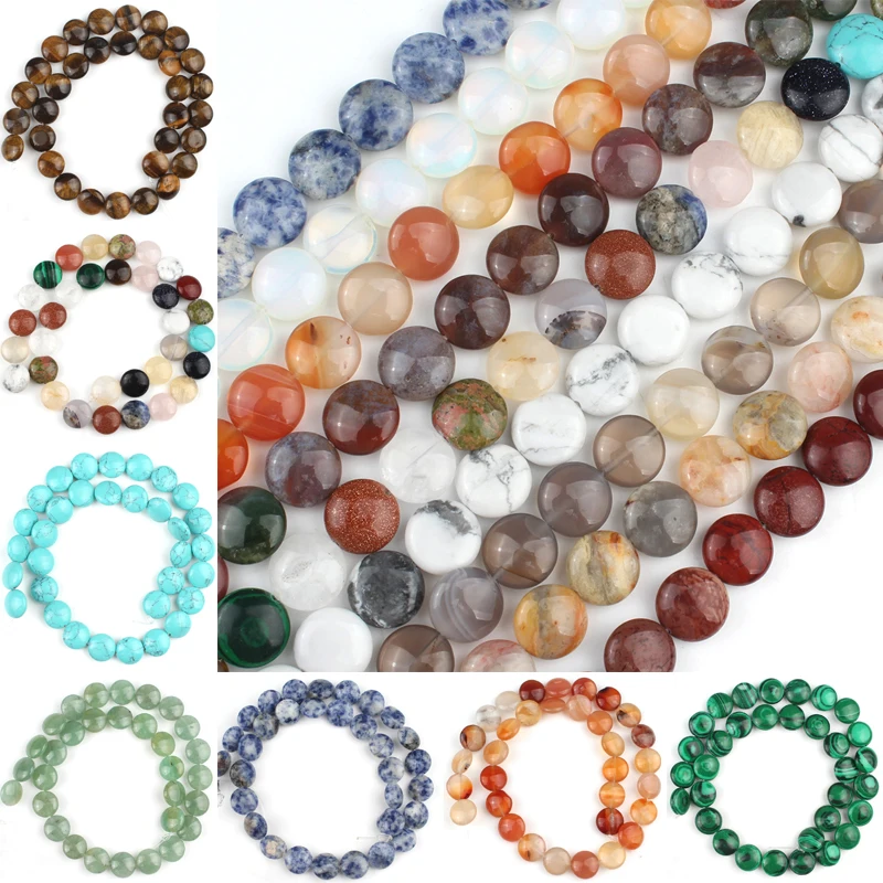 

12x12mm Ntural Agates Jaspers Howlite Opal Stone Beads Round Loose Spacer Bead For Making Jewelry DIY Accessories 15''Inches