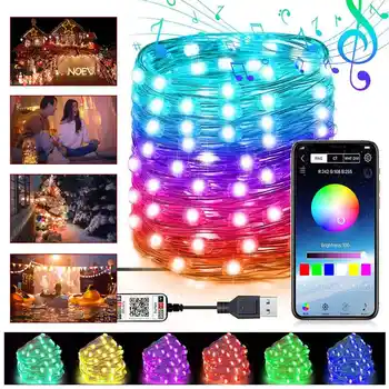 

5M/10M/20M Christmas Decoration Led String Light Lamp Christmas Tree Garland bluetooth LED Lights App Remote Control Light