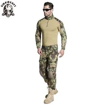 

Military Tactical Suit Army Combat BDU Camouflage Hunting Men Uniform With Knee Pads Elbow Pads Airsof Paintball Shirt Pants
